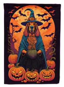 Bloodhound Witchy Halloween Garden Flag Mailbox Flag Decorative Yard Flag Banner Outside Patio Artwork Yard Flower Beds Garden