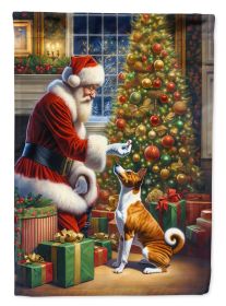 Basenji & Santa Claus Garden Flag Mailbox Flag Decorative Yard Flag Banner Outside Patio Artwork Yard Flower Beds Garden