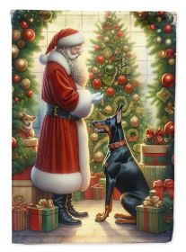 Doberman Pinscher & Santa Claus Garden Flag Mailbox Flag Decorative Yard Flag Banner Outside Patio Artwork Yard Flower Beds Garden