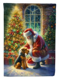 Airedale Terrier & Santa Claus Garden Flag Mailbox Flag Decorative Yard Flag Banner Outside Patio Artwork Yard Flower Beds Garden