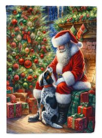 Bluetick Hound & Santa Claus Garden Flag Mailbox Flag Decorative Yard Flag Banner Outside Patio Artwork Yard Flower Beds Garden