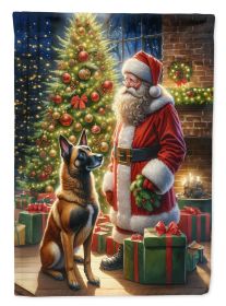 Belgian Malinois & Santa Claus Garden Flag Mailbox Flag Decorative Yard Flag Banner Outside Patio Artwork Yard Flower Beds Garden