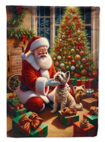 Cairn Terrier & Santa Claus Garden Flag Mailbox Flag Decorative Yard Flag Banner Outside Patio Artwork Yard Flower Beds Garden