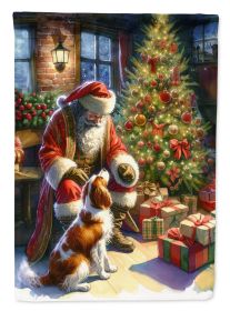Brittany & Santa Claus Garden Flag Mailbox Flag Decorative Yard Flag Banner Outside Patio Artwork Yard Flower Beds Garden