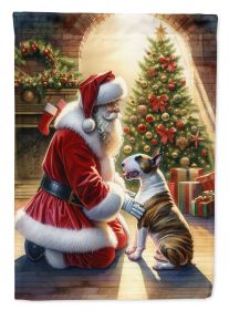 Bull Terrier & Santa Claus Garden Flag Mailbox Flag Decorative Yard Flag Banner Outside Patio Artwork Yard Flower Beds Garden
