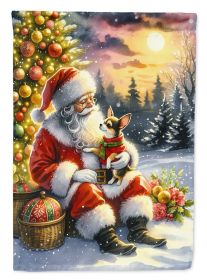 Chihuahua & Santa Claus Garden Flag Mailbox Flag Decorative Yard Flag Banner Outside Patio Artwork Yard Flower Beds Garden