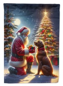 Chesapeake Bay Retriever & Santa Claus Garden Flag Mailbox Flag Decorative Yard Flag Banner Outside Patio Artwork Yard Flower Beds Garden