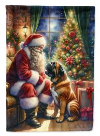 Bullmastiff & Santa Claus Garden Flag Mailbox Flag Decorative Yard Flag Banner Outside Patio Artwork Yard Flower Beds Garden