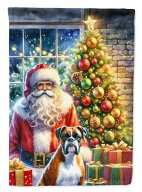 Boxer & Santa Claus Garden Flag Mailbox Flag Decorative Yard Flag Banner Outside Patio Artwork Yard Flower Beds Garden