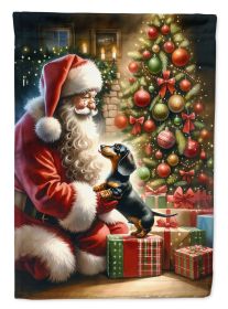 Dachshund & Santa Claus Garden Flag Mailbox Flag Decorative Yard Flag Banner Outside Patio Artwork Yard Flower Beds Garden