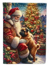 Brussels Griffon & Santa Claus Garden Flag Mailbox Flag Decorative Yard Flag Banner Outside Patio Artwork Yard Flower Beds Garden
