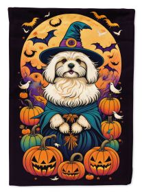 Coton De Tulear Witchy Halloween Garden Flag Mailbox Flag Decorative Yard Flag Banner Outside Patio Artwork Yard Flower Beds Garden