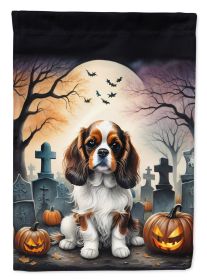 Cavalier Spaniel Spooky Halloween Garden Flag Mailbox Flag Decorative Yard Flag Banner Outside Patio Artwork Yard Flower Beds Garden