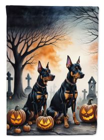 Doberman Pinscher Spooky Halloween Garden Flag Mailbox Flag Decorative Yard Flag Banner Outside Patio Artwork Yard Flower Beds Garden
