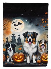 Australian Shepherd Spooky Halloween Garden Flag Mailbox Flag Decorative Yard Flag Banner Outside Patio Artwork Yard Flower Beds Garden
