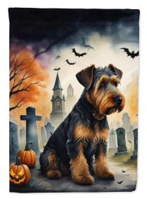 Airedale Terrier Spooky Halloween Garden Flag Mailbox Flag Decorative Yard Flag Banner Outside Patio Artwork Yard Flower Beds Garden