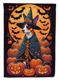 Basenji Witchy Halloween Garden Flag Mailbox Flag Decorative Yard Flag Banner Outside Patio Artwork Yard Flower Beds Garden