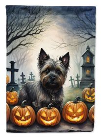 Cairn Terrier Spooky Halloween Garden Flag Mailbox Flag Decorative Yard Flag Banner Outside Patio Artwork Yard Flower Beds Garden