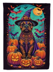 Border Terrier Witchy Halloween Garden Flag Mailbox Flag Decorative Yard Flag Banner Outside Patio Artwork Yard Flower Beds Garden
