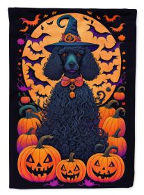 Black Standard Poodle Witchy Halloween Garden Flag Mailbox Flag Decorative Yard Flag Banner Outside Patio Artwork Yard Flower Beds Garden