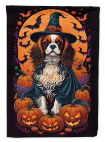 Cavalier Spaniel Witchy Halloween Garden Flag Mailbox Flag Decorative Yard Flag Banner Outside Patio Artwork Yard Flower Beds Garden