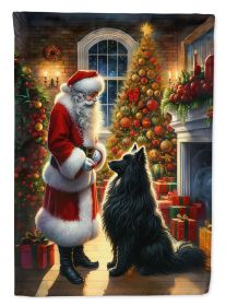 Belgian Sheepdog & Santa Claus Garden Flag Mailbox Flag Decorative Yard Flag Banner Outside Patio Artwork Yard Flower Beds Garden