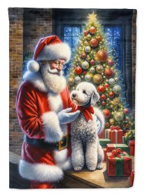 Bedlington Terrier & Santa Claus Garden Flag Mailbox Flag Decorative Yard Flag Banner Outside Patio Artwork Yard Flower Beds Garden