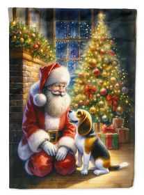 Beagle & Santa Claus Garden Flag Mailbox Flag Decorative Yard Flag Banner Outside Patio Artwork Yard Flower Beds Garden