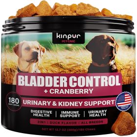 180 Cranberry Chews Dog Cranberry Supplement Natural Aid for Urinary Tract Bladder Kidney Health Immune Support All Ages & Breeds Duck Flavor