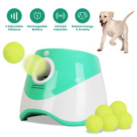 Automatic Dog Ball Launcher Included 6 Tennis Balls Dog With 3 Adjustable Launch Distance Interactive Ball Thrower Fetch Machine-G