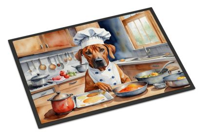 Rhodesian Ridgeback The Chef Doormat Front Door Mat Indoor Outdoor Rugs for Entryway, Non Slip Washable Low Pile, 18H X 27W -K