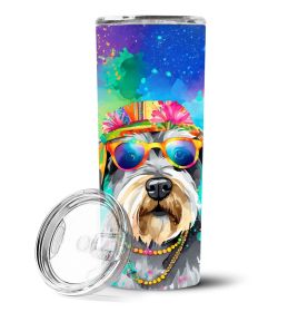 Schnauzer Hippie Dawg Stainless Steel Skinny Tumbler Vacuum Double Walled Reusable Insulated Tumbler Travel Cup Coffee Cocktails Lid 20 oz