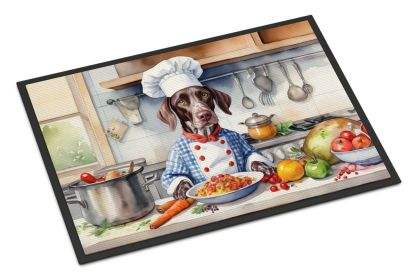 German Shorthaired Pointer The Chef Doormat Front Door Mat Indoor Outdoor Rugs for Entryway, Non Slip Washable Low Pile, 18H X 27W -J