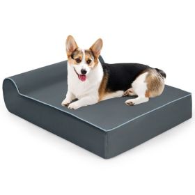 Orthopedic Dog Bed with Headrest & Removable Washable Cover