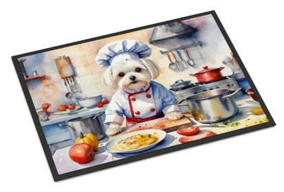 Maltese The Chef Doormat Front Door Mat Indoor Outdoor Rugs for Entryway, Non Slip Washable Low Pile, 18H X 27W -I