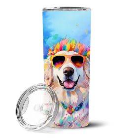 Great Pyrenees Hippie Dawg Stainless Steel Skinny Tumbler Vacuum Double Walled Reusable Insulated Tumbler Travel Cup Coffee Cocktails Lid 20 oz