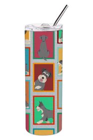Lots of Schnauzer Stainless Steel Skinny Tumbler Vacuum Double Walled Reusable Insulated Travel Cup for Coffee with Lid, 20 oz -M