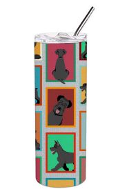 Lots of Black Schnauzer Stainless Steel Skinny Tumbler Vacuum Double Walled Reusable Insulated Travel Cup for Coffee with Lid, 20 oz -L