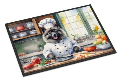 Keeshond The Chef Doormat Front Door Mat Indoor Outdoor Rugs for Entryway, Non Slip Washable Low Pile, 18H X 27W -G