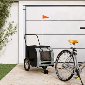 Pet Bike Trailer Black & Gray Oxford Fabric & Iron