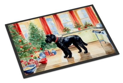 Giant Schnauzer Christmas Cookies Doormat Front Door Mat Indoor Outdoor Rugs for Entryway, Non Slip Washable Low Pile, 18H X 27W -D