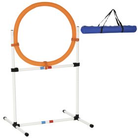 PawHut 2-in-1 Dog Obstacle Training Agility Equipment Tire Jump Ring/Hurdle Bar-P