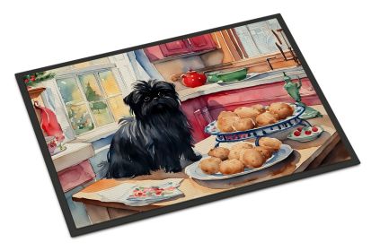 Affenpinscher Christmas Cookies Doormat Front Door Mat Indoor Outdoor Rugs for Entryway, Non Slip Washable Low Pile, 18H X 27W -A