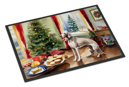 Weimaraner Christmas Cookies Doormat Front Door Mat Indoor Outdoor Rugs for Entryway, Non Slip Washable Low Pile, 18H X 27W -E