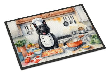 Belgian Sheepdog The Chef Doormat Front Door Mat Indoor Outdoor Rugs for Entryway, Non Slip Washable Low Pile, 18H X 27W -B