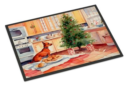Miniature Pinscher Christmas Cookies Doormat Front Door Mat Indoor Outdoor Rugs for Entryway, Non Slip Washable Low Pile, 18H X 27W -I