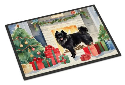 German Spitz Cozy Christmas Doormat Front Door Mat Indoor Outdoor Rugs for Entryway, Non Slip Washable Low Pile, 18H X 27W -L