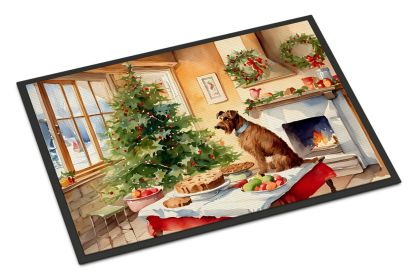 Irish Terrier Christmas Cookies Doormat Front Door Mat Indoor Outdoor Rugs for Entryway, Non Slip Washable Low Pile, 18H X 27W -K