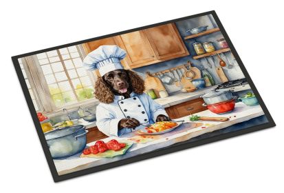 American Water Spaniel The Chef Doormat Front Door Mat Indoor Outdoor Rugs for Entryway, Non Slip Washable Low Pile, 18H X 27W -L