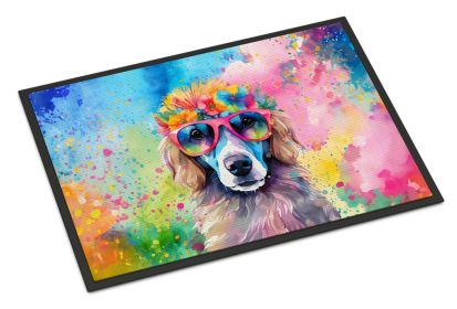 Poodle Hippie Dawg Doormat Front Door Mat Indoor Outdoor Rugs for Entryway, Non Slip Washable Low Pile, 18H X 27W -E